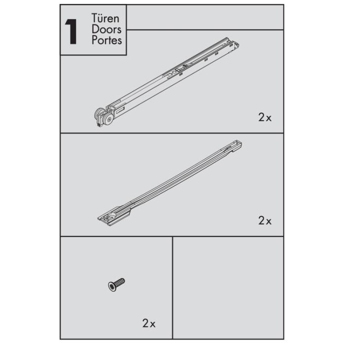 Amortisseur pour garniture HAWA PORTA 40 GE, pour 1 porte en verre jusqu' 40 kg