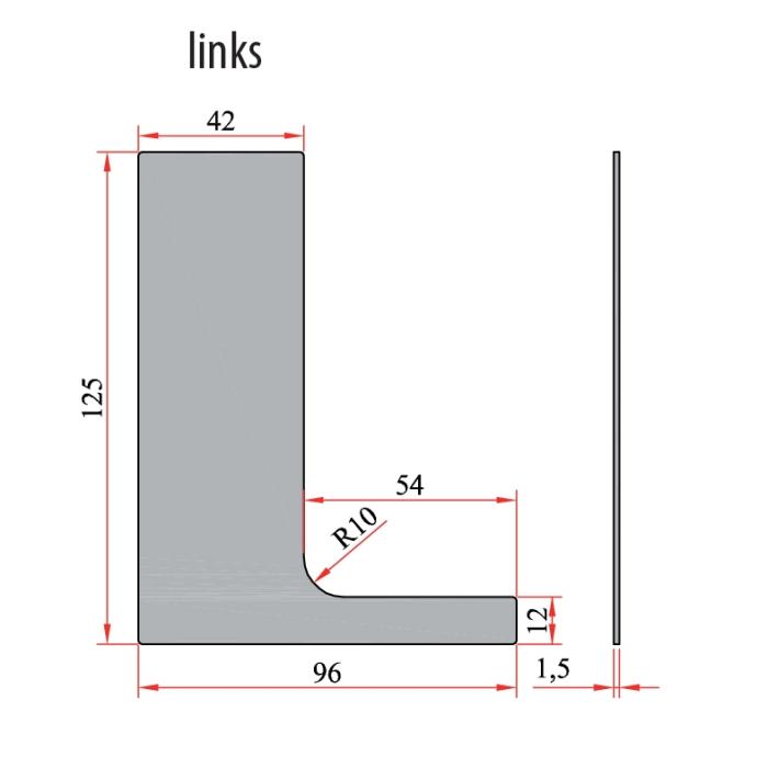 Cache gauche pour profil de balustrade 97.46300